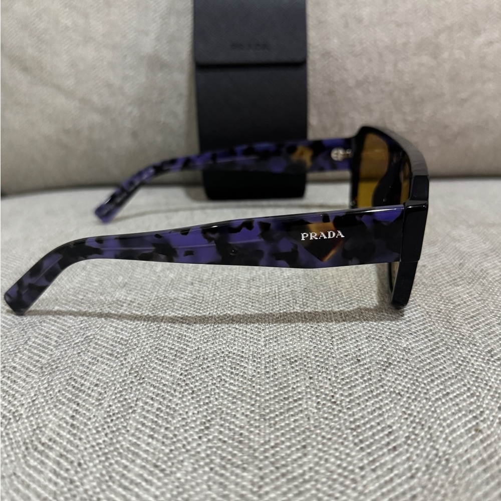 Prada Black and Purple Sunglasses with Yellow Lenses - Picture 3 of 5